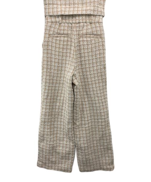 CALNAMUR（カルナムール）CALNAMUR (カルナムール) 2WAY TWEED CHECK BEST JUMPSUIT/2WAYツイードチェックベストジャンプスーツ ベージュ サイズ:M 未使用品の古着・服飾アイテム