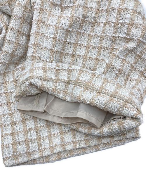 CALNAMUR（カルナムール）CALNAMUR (カルナムール) 2WAY TWEED CHECK BEST JUMPSUIT/2WAYツイードチェックベストジャンプスーツ ベージュ サイズ:M 未使用品の古着・服飾アイテム