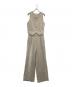 CALNAMUR（カルナムール）の古着「2WAY TWEED CHECK BEST JUMPSUIT/2WAYツイードチェックベストジャンプスーツ」｜ベージュ