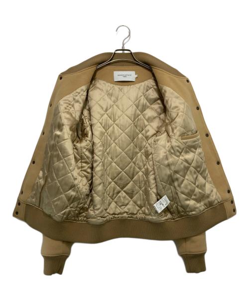 maison kitsune（メゾンキツネ）MAISON KITSUNE (メゾンキツネ) メルトン ウール ロゴスタジャン ベージュ サイズ:Mの古着・服飾アイテム