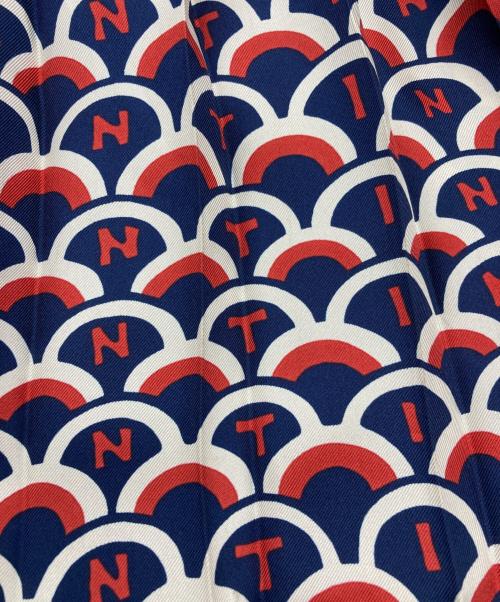 VALENTINO（ヴァレンティノ）VALENTINO (ヴァレンティノ) プリーツシルクスカート ネイビー サイズ:38の古着・服飾アイテム