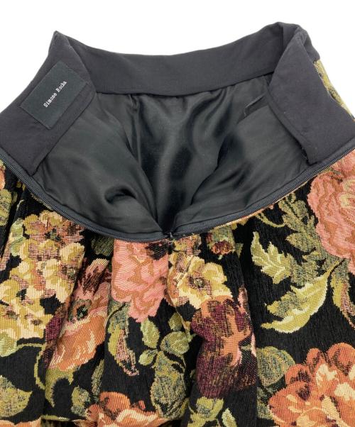 Simone Rocha（シモーネ ロシャ）Simone Rocha (シモーネ ロシャ) ゴブラン ジャガード タックフラワースカート ブラック サイズ:Uk8の古着・服飾アイテム