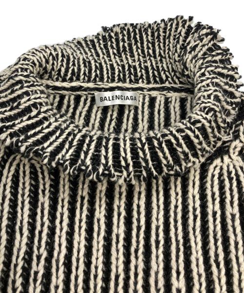 BALENCIAGA（バレンシアガ）BALENCIAGA (バレンシアガ) ハイネックニット ブラック×ホワイト サイズ:36の古着・服飾アイテム