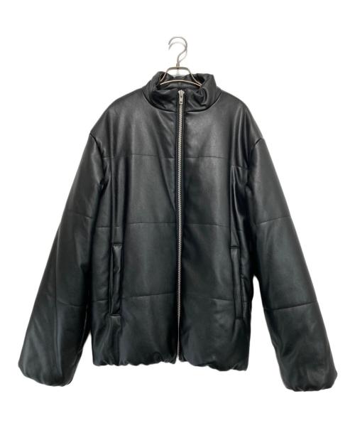 SENSE OF PLACE（センスオブプレイス）SENSE OF PLACE (センスオブプレイス) フェイクレザーダウンジャケット ブラック サイズ:Lの古着・服飾アイテム
