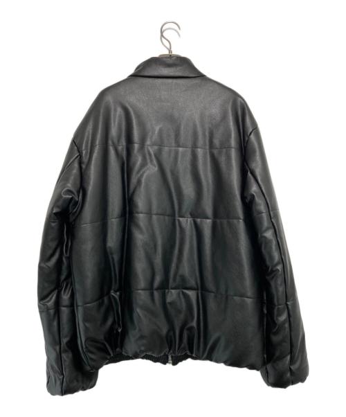 SENSE OF PLACE（センスオブプレイス）SENSE OF PLACE (センスオブプレイス) フェイクレザーダウンジャケット ブラック サイズ:Lの古着・服飾アイテム