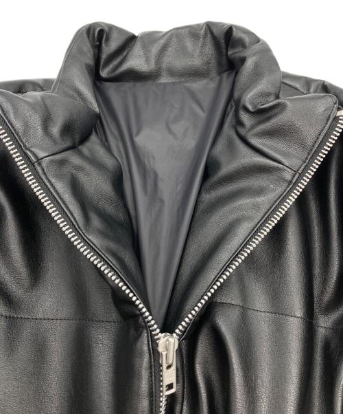 SENSE OF PLACE（センスオブプレイス）SENSE OF PLACE (センスオブプレイス) フェイクレザーダウンジャケット ブラック サイズ:Lの古着・服飾アイテム