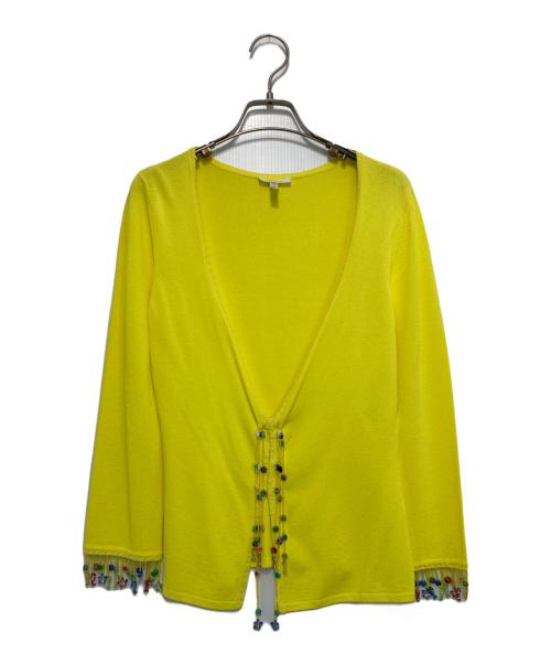 ESCADA（エスカーダ）ESCADA (エスカーダ) 装飾デザインカーディガン イエロー サイズ:36の古着・服飾アイテム
