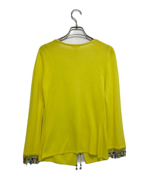 ESCADA（エスカーダ）ESCADA (エスカーダ) 装飾デザインカーディガン イエロー サイズ:36の古着・服飾アイテム