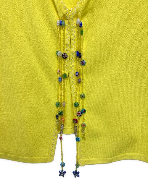 ESCADA（エスカーダ）ESCADA (エスカーダ) 装飾デザインカーディガン イエロー サイズ:36の古着・服飾アイテム