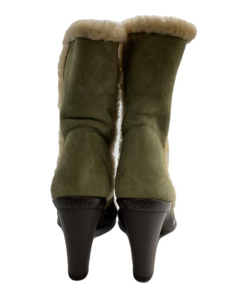 HOGAN（ホーガン）HOGAN (ホーガン) ムートンロングブーツ カーキ サイズ:36の古着・服飾アイテム
