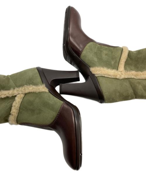 HOGAN（ホーガン）HOGAN (ホーガン) ムートンロングブーツ カーキ サイズ:36の古着・服飾アイテム