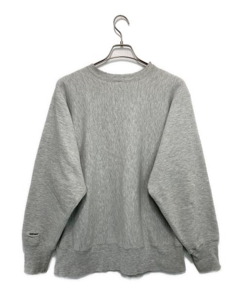 Champion REVERSE WEAVE（チャンピオン リバース ウィーブ）Champion REVERSE WEAVE (チャンピオン リバース ウィーブ) 90's染み込みプリントヴィンテージスウェット グレー サイズ:Lの古着・服飾アイテム