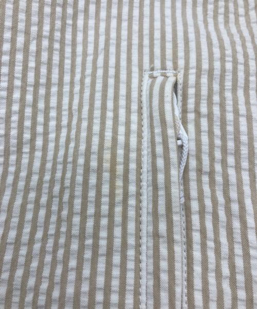 California General Store（カリフォルニアジェネラルストア）California General Store (カリフォルニアジェネラルストア) シアサッカーストライプシャツ ブラウン×ホワイト サイズ:Lの古着・服飾アイテム