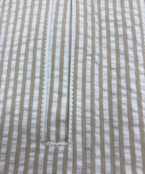 California General Store（カリフォルニアジェネラルストア）California General Store (カリフォルニアジェネラルストア) シアサッカーストライプシャツ ブラウン×ホワイト サイズ:Lの古着・服飾アイテム