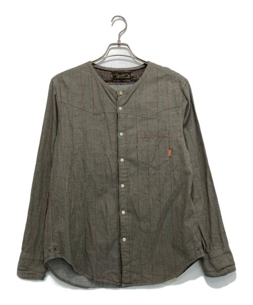 LOST CONTROL（ロストコントロール）LOST CONTROL (ロストコントロール) ノーカラーシャツ グレー サイズ:3の古着・服飾アイテム