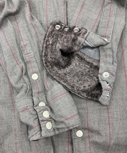 LOST CONTROL（ロストコントロール）LOST CONTROL (ロストコントロール) ノーカラーシャツ グレー サイズ:3の古着・服飾アイテム