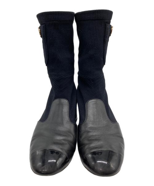 CHANEL（シャネル）CHANEL (シャネル) ココマークバックジップブーツ ブラック サイズ:36Cの古着・服飾アイテム