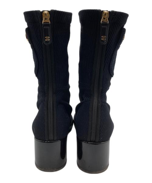 CHANEL（シャネル）CHANEL (シャネル) ココマークバックジップブーツ ブラック サイズ:36Cの古着・服飾アイテム