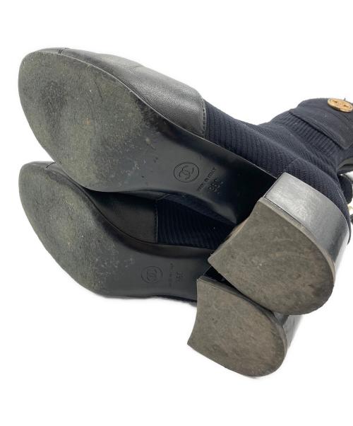 CHANEL（シャネル）CHANEL (シャネル) ココマークバックジップブーツ ブラック サイズ:36Cの古着・服飾アイテム