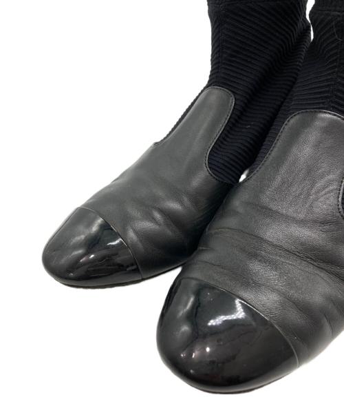 CHANEL（シャネル）CHANEL (シャネル) ココマークバックジップブーツ ブラック サイズ:36Cの古着・服飾アイテム