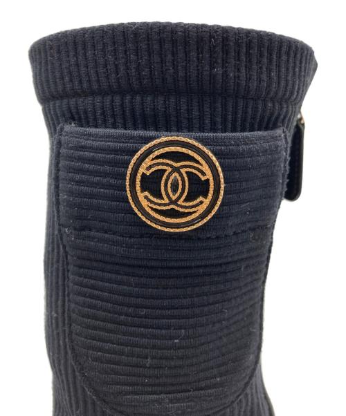 CHANEL（シャネル）CHANEL (シャネル) ココマークバックジップブーツ ブラック サイズ:36Cの古着・服飾アイテム