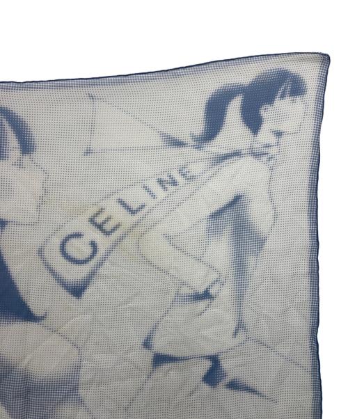 CELINE（セリーヌ）CELINE (セリーヌ) 総柄スカーフ ブルー サイズ:-の古着・服飾アイテム
