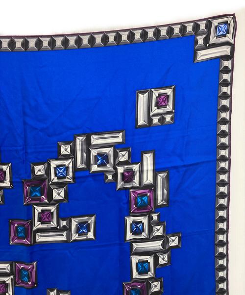 GUCCI（グッチ）GUCCI (グッチ) ビジューGGデザイン大判スカーフ ネイビー サイズ:-の古着・服飾アイテム