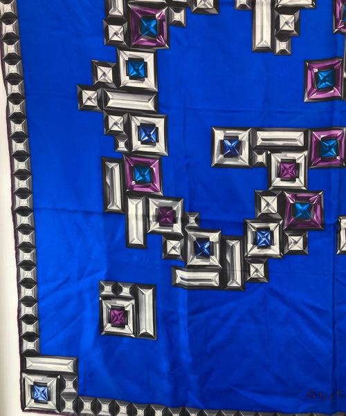 GUCCI（グッチ）GUCCI (グッチ) ビジューGGデザイン大判スカーフ ネイビー サイズ:-の古着・服飾アイテム