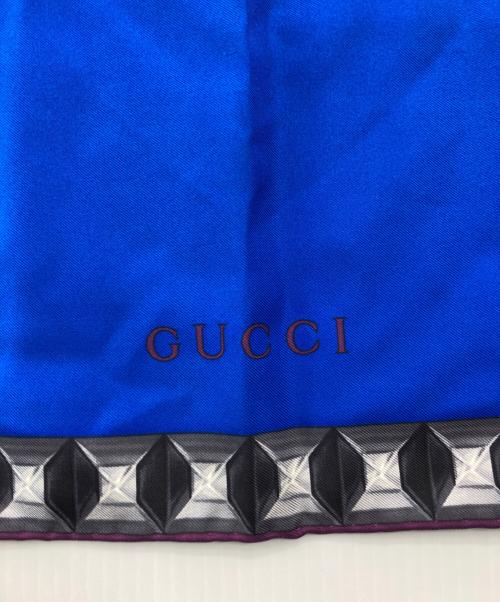 GUCCI（グッチ）GUCCI (グッチ) ビジューGGデザイン大判スカーフ ネイビー サイズ:-の古着・服飾アイテム