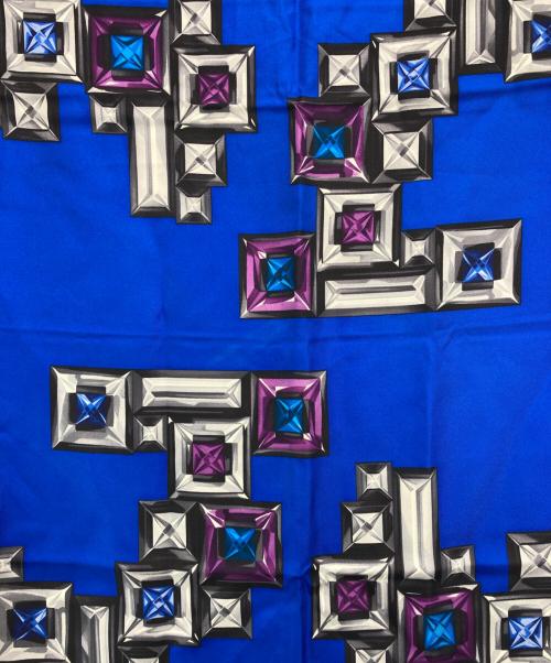 GUCCI（グッチ）GUCCI (グッチ) ビジューGGデザイン大判スカーフ ネイビー サイズ:-の古着・服飾アイテム