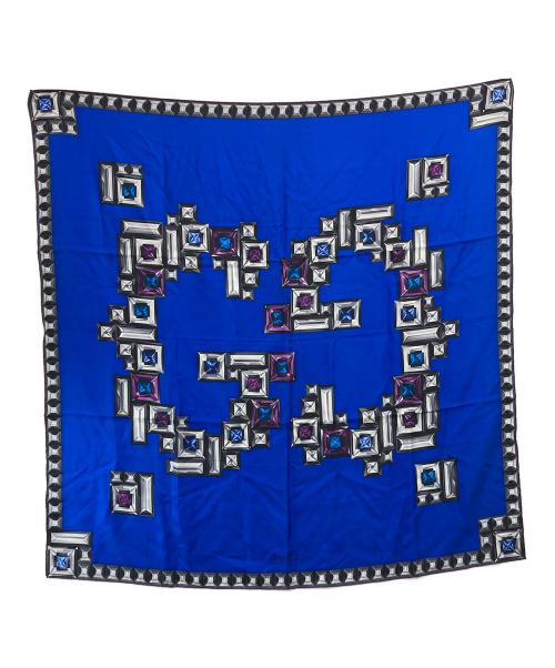 GUCCI（グッチ）GUCCI (グッチ) ビジューGGデザイン大判スカーフ ネイビー サイズ:-の古着・服飾アイテム