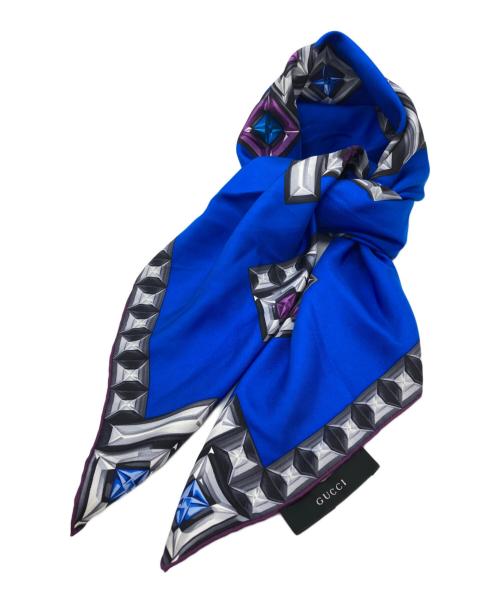 GUCCI（グッチ）GUCCI (グッチ) ビジューGGデザイン大判スカーフ ネイビー サイズ:-の古着・服飾アイテム