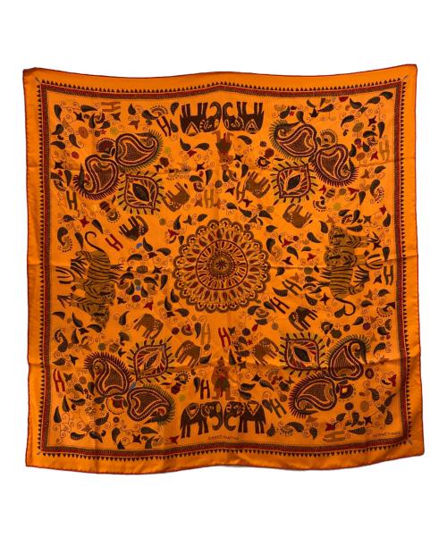 HERMES（エルメス）HERMES (エルメス) カレ90「CARRE KANTHA /カレカンタ」 オレンジの古着・服飾アイテム