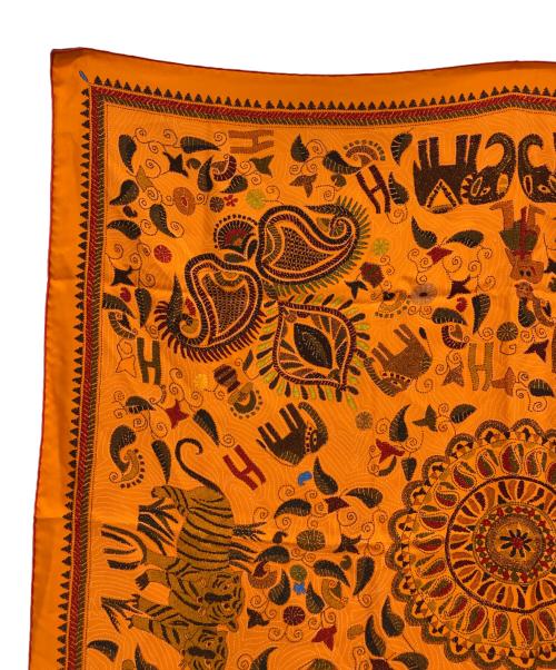 HERMES（エルメス）HERMES (エルメス) カレ90「CARRE KANTHA /カレカンタ」 オレンジの古着・服飾アイテム