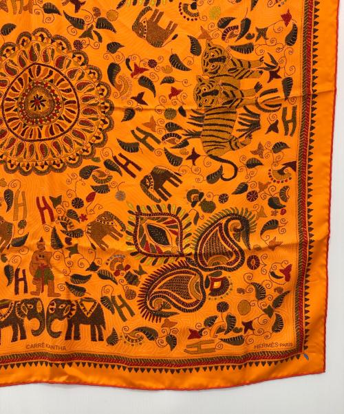HERMES（エルメス）HERMES (エルメス) カレ90「CARRE KANTHA /カレカンタ」 オレンジの古着・服飾アイテム
