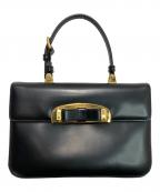 PRADAプラダ）の古着「リボン パテントレザー ミニハンドバッグ」｜ブラック