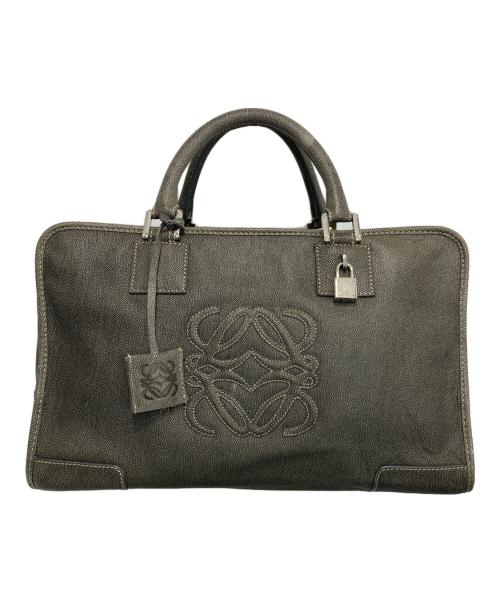 LOEWE（ロエベ）LOEWE (ロエベ) アマソナ36/型押しレザーハンドバッグ オリーブの古着・服飾アイテム