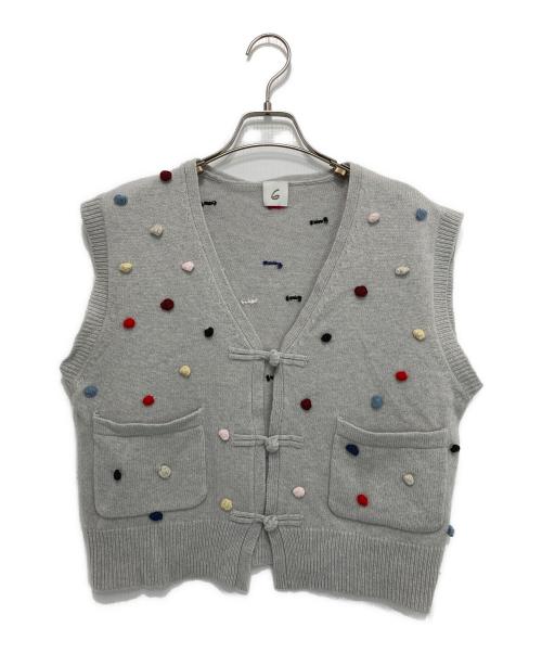 6(ROKU) BEAUTY&YOUTH（ロク ビューティーアンドユース）6(ROKU) BEAUTY&YOUTH (ロク ビューティーアンドユース) WOOL NYLON COLOR POP VEST グレー サイズ:-の古着・服飾アイテム