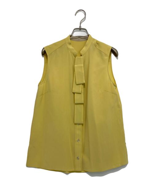 ANAYI（アナイ）ANAYI (アナイ) ノースリーブデザインシルクブラウス イエロー サイズ:38の古着・服飾アイテム