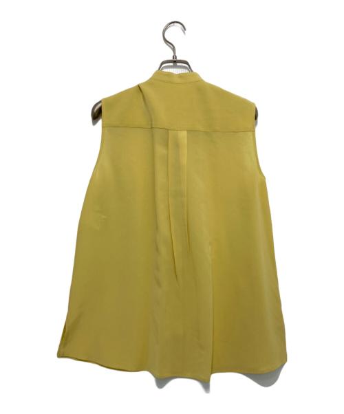 ANAYI（アナイ）ANAYI (アナイ) ノースリーブデザインシルクブラウス イエロー サイズ:38の古着・服飾アイテム