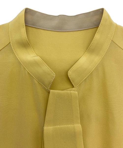 ANAYI（アナイ）ANAYI (アナイ) ノースリーブデザインシルクブラウス イエロー サイズ:38の古着・服飾アイテム