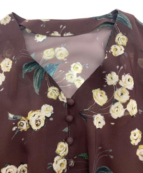 ANAYI（アナイ）ANAYI (アナイ) ランダムフラワープリントワンピース ブラウン サイズ:36の古着・服飾アイテム