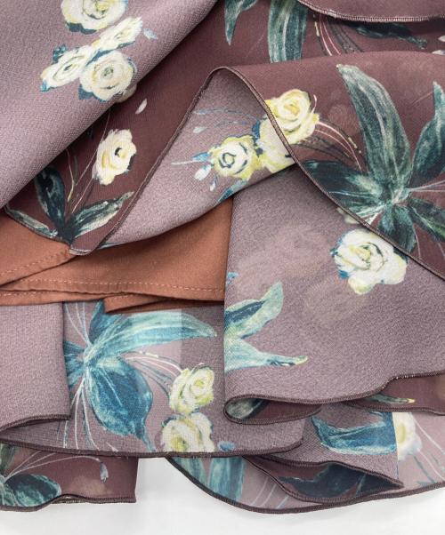 ANAYI（アナイ）ANAYI (アナイ) ランダムフラワープリントワンピース ブラウン サイズ:36の古着・服飾アイテム