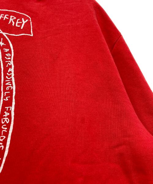 CHARLES JEFFREY LOVER BOY（チャールズジェフェリーラバーボーイ）CHARLES JEFFREY LOVER BOY (チャールズジェフェリーラバーボーイ) rory mullen (ロリー マレン) 猫耳プルオーバーパーカー レッド サイズ:Lの古着・服飾アイテム