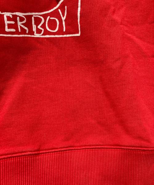 CHARLES JEFFREY LOVER BOY（チャールズジェフェリーラバーボーイ）CHARLES JEFFREY LOVER BOY (チャールズジェフェリーラバーボーイ) rory mullen (ロリー マレン) 猫耳プルオーバーパーカー レッド サイズ:Lの古着・服飾アイテム