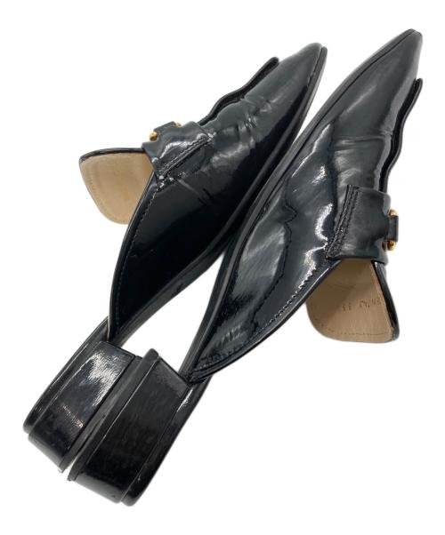 PRADA（プラダ）PRADA (プラダ) パテントレザーローファーミュール ブラック サイズ:35½の古着・服飾アイテム