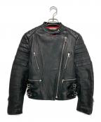 CELINEセリーヌ）の古着「Biker Leather Riders Jacket/ライダースジャケット」｜ブラック