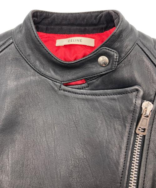 CELINE（セリーヌ）CELINE (セリーヌ) Biker Leather Riders Jacket/ライダースジャケット ブラック サイズ:38の古着・服飾アイテム