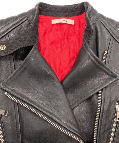 CELINE（セリーヌ）CELINE (セリーヌ) Biker Leather Riders Jacket/ライダースジャケット ブラック サイズ:38の古着・服飾アイテム