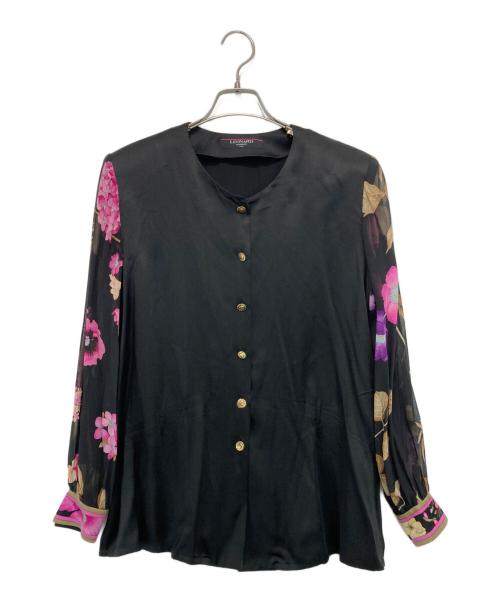 LEONARD（レオナール）LEONARD (レオナール) 切替ブラウス ブラック サイズ:11Rの古着・服飾アイテム